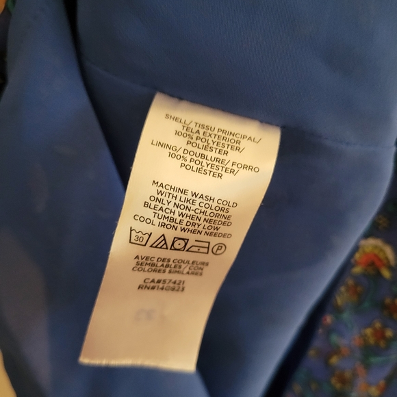 Loft Blue Floral Short Sleeve Ruffled Blouse Size S - Picture 6 of 6